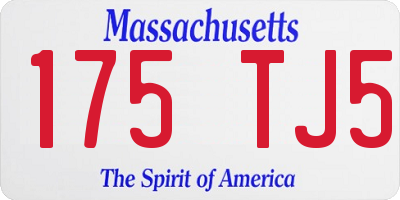 MA license plate 175TJ5