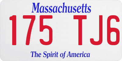 MA license plate 175TJ6
