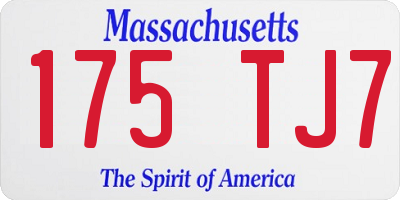 MA license plate 175TJ7