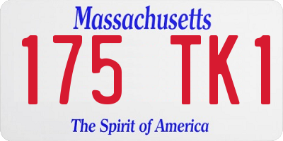 MA license plate 175TK1