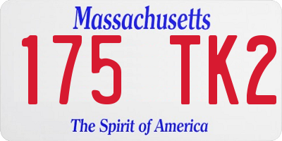 MA license plate 175TK2