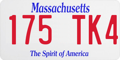 MA license plate 175TK4