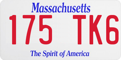 MA license plate 175TK6