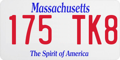 MA license plate 175TK8