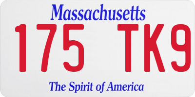 MA license plate 175TK9