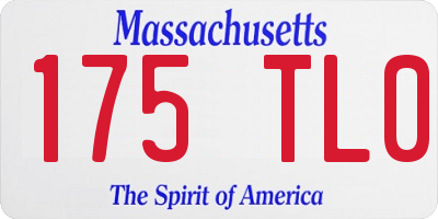 MA license plate 175TL0