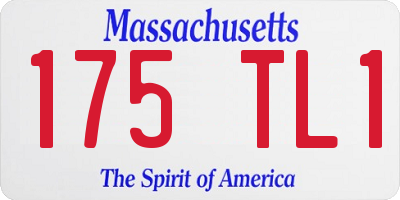 MA license plate 175TL1