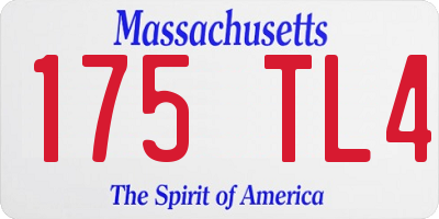 MA license plate 175TL4