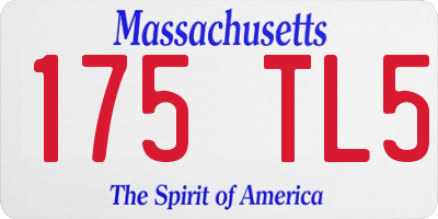 MA license plate 175TL5