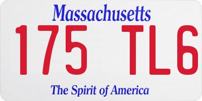 MA license plate 175TL6