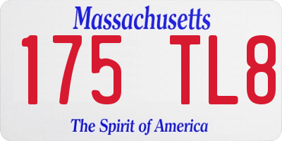 MA license plate 175TL8