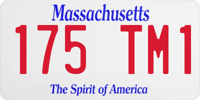 MA license plate 175TM1