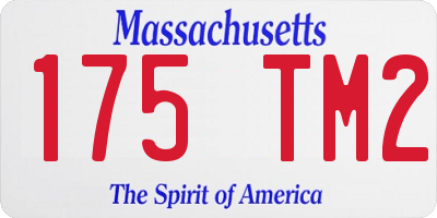 MA license plate 175TM2