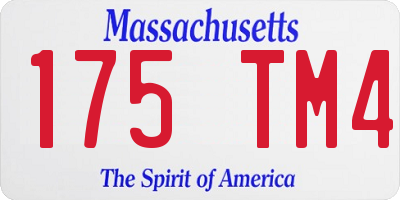 MA license plate 175TM4