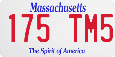 MA license plate 175TM5