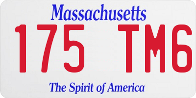 MA license plate 175TM6