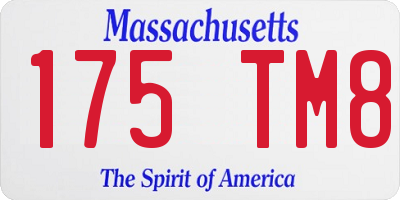 MA license plate 175TM8