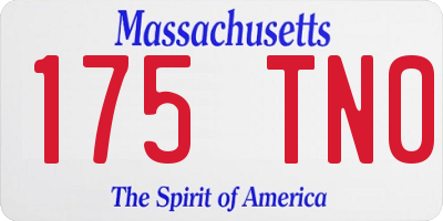 MA license plate 175TN0