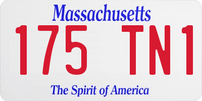 MA license plate 175TN1