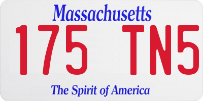 MA license plate 175TN5
