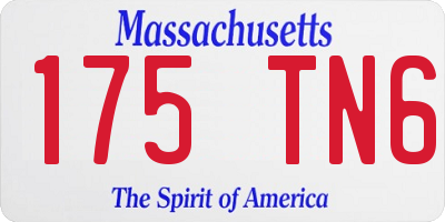MA license plate 175TN6