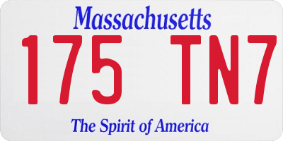 MA license plate 175TN7