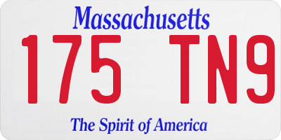 MA license plate 175TN9