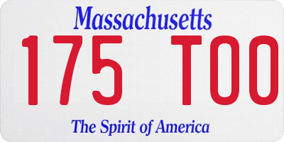 MA license plate 175TO0