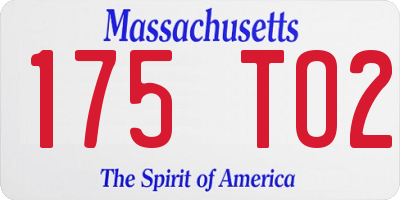 MA license plate 175TO2