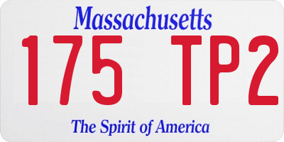 MA license plate 175TP2