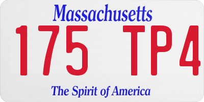 MA license plate 175TP4