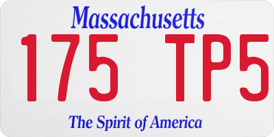 MA license plate 175TP5