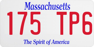 MA license plate 175TP6