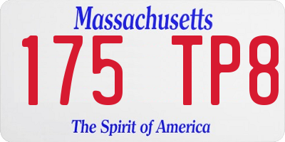 MA license plate 175TP8