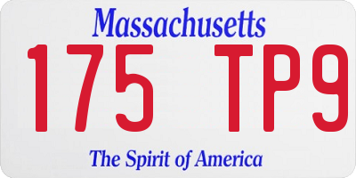 MA license plate 175TP9