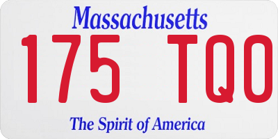 MA license plate 175TQ0