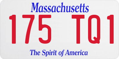 MA license plate 175TQ1