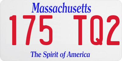 MA license plate 175TQ2