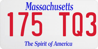 MA license plate 175TQ3