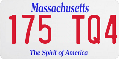 MA license plate 175TQ4