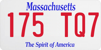 MA license plate 175TQ7
