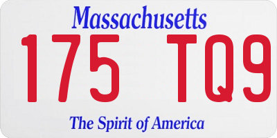 MA license plate 175TQ9