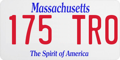 MA license plate 175TR0