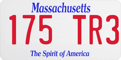 MA license plate 175TR3