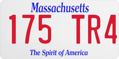 MA license plate 175TR4