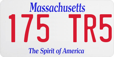 MA license plate 175TR5