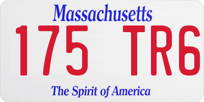 MA license plate 175TR6