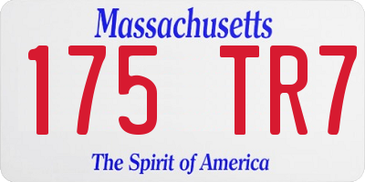 MA license plate 175TR7