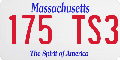 MA license plate 175TS3