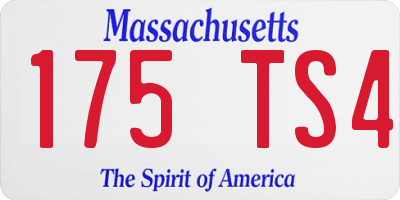 MA license plate 175TS4